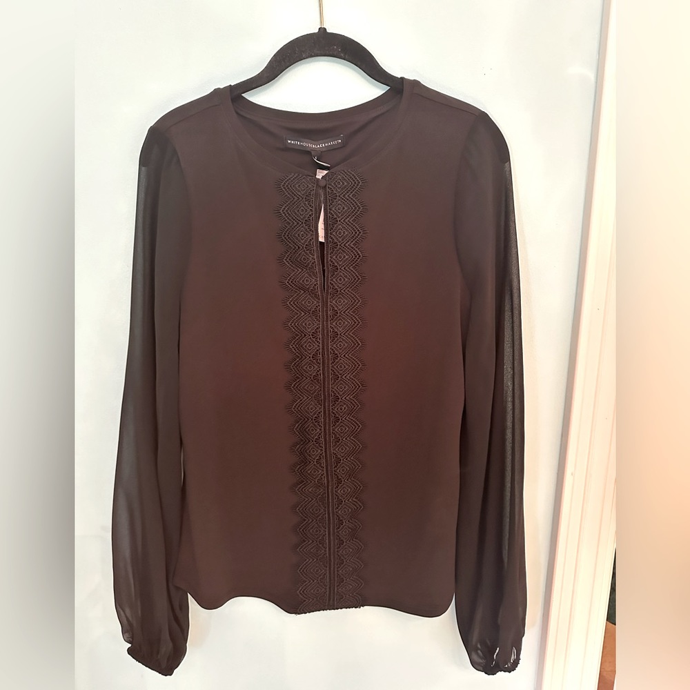 NWT WHBM Black close fit blouse.